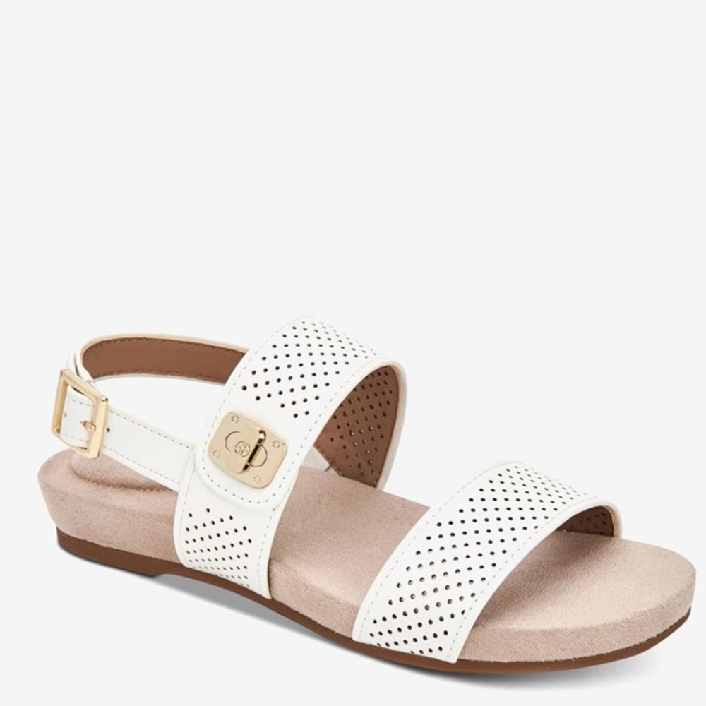 🦋NWOB & Tags Giani Bernini Ramonaa White Sandals, Size 5.5M